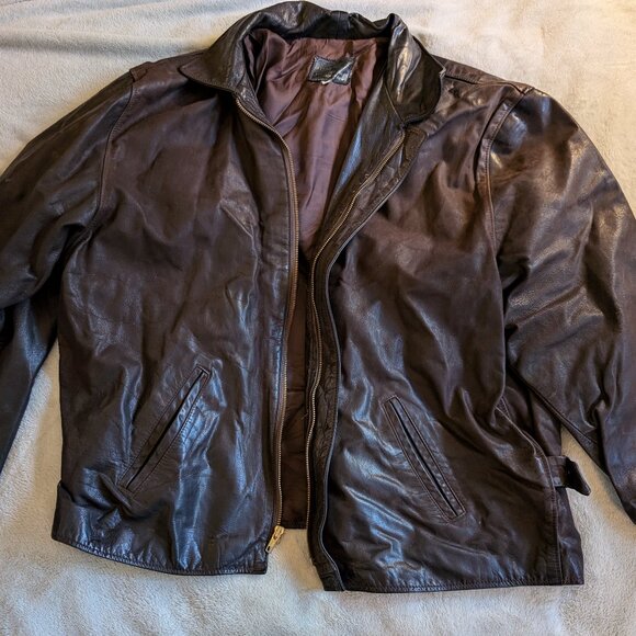 VERA PELLE MENS JACKET 1973 Large L Leather Viscose Lavorazione